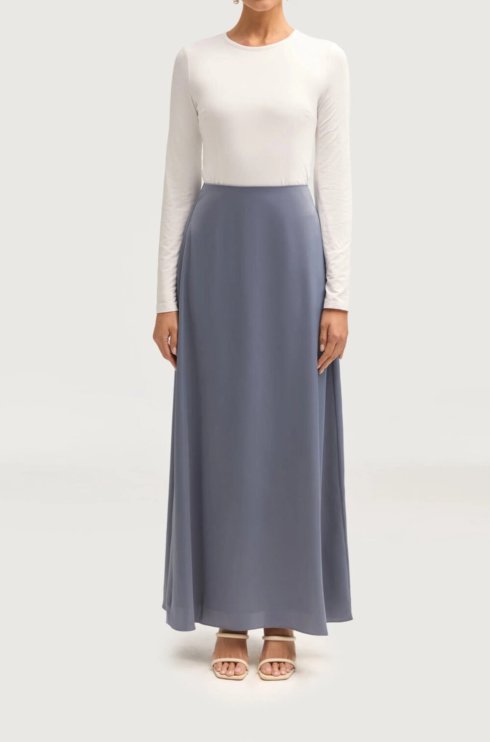 dust blue maxi skirt