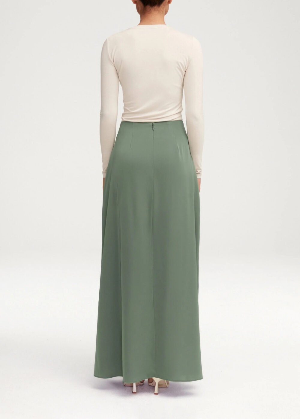 olive green maxi skirt