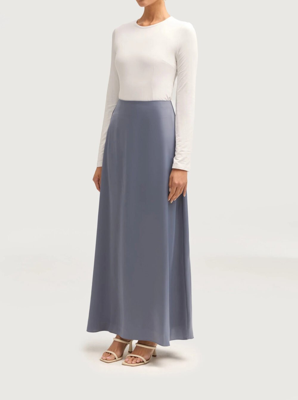 dust blue maxi skirt
