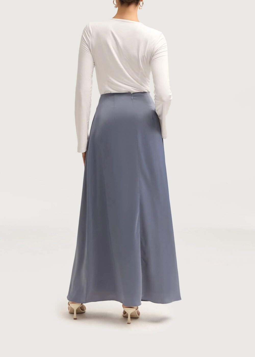 dust blue maxi skirt