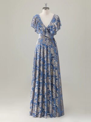 Floral Wrap Velvet Maxi Dress